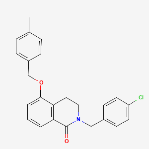 molecular formula C24H22ClNO2 B2707062 2-(4-chlorobenzyl)-5-((4-methylbenzyl)oxy)-3,4-dihydroisoquinolin-1(2H)-one CAS No. 850906-47-7
