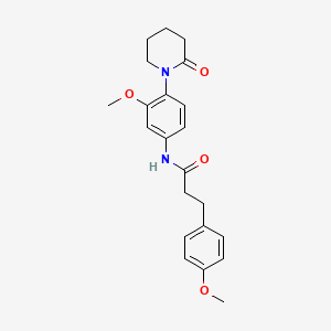 molecular formula C22H26N2O4 B2707063 N-(3-甲氧基-4-(2-氧代哌啶-1-基)苯基)-3-(4-甲氧基苯基)丙酰胺 CAS No. 923082-39-7