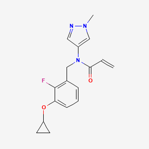 molecular formula C17H18FN3O2 B2707066 N-[(3-Cyclopropyloxy-2-fluorophenyl)methyl]-N-(1-methylpyrazol-4-yl)prop-2-enamide CAS No. 2411272-18-7