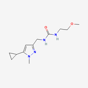 molecular formula C12H20N4O2 B2707073 1-((5-cyclopropyl-1-methyl-1H-pyrazol-3-yl)methyl)-3-(2-methoxyethyl)urea CAS No. 1448046-21-6