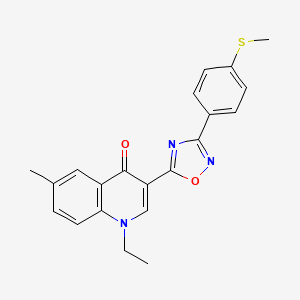 1-ethyl-6-methyl-3-(3-(4-(methylthio)phenyl)-1,2,4-oxadiazol-5-yl)quinolin-4(1H)-one