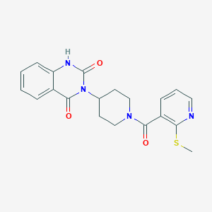 molecular formula C20H20N4O3S B2707088 3-(1-(2-(methylthio)nicotinoyl)piperidin-4-yl)quinazoline-2,4(1H,3H)-dione CAS No. 2034459-00-0