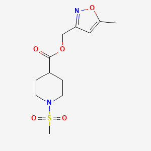 molecular formula C12H18N2O5S B2707094 (5-Methylisoxazol-3-yl)methyl 1-(methylsulfonyl)piperidine-4-carboxylate CAS No. 1251560-79-8