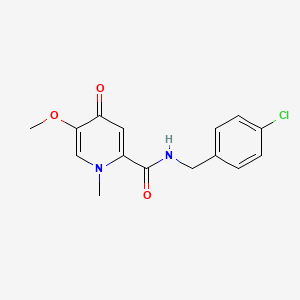 molecular formula C15H15ClN2O3 B2707100 N-(4-chlorobenzyl)-5-methoxy-1-methyl-4-oxo-1,4-dihydropyridine-2-carboxamide CAS No. 1105220-01-6