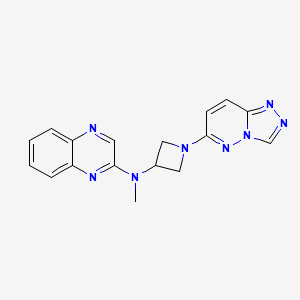 molecular formula C17H16N8 B2707108 N-甲基-N-(1-{[1,2,4]三唑并[4,3-b]吡啶-6-基}氮代丙酸-3-基)喹喑啉-2-胺 CAS No. 2202120-29-2