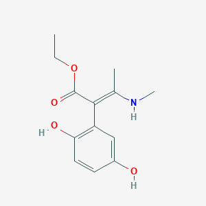 ethyl (2E)-2-(2,5-dihydroxyphenyl)-3-(methylamino)-2-butenoate