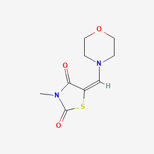 molecular formula C9H12N2O3S B2707115 3-甲基-5-[(E)-吗啉甲亚甲基亚)-1,3-噻唑环己烷-2,4-二酮 CAS No. 866131-84-2