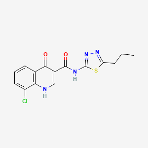 molecular formula C15H13ClN4O2S B2707139 8-chloro-4-hydroxy-N-(5-propyl-1,3,4-thiadiazol-2-yl)quinoline-3-carboxamide CAS No. 951925-92-1