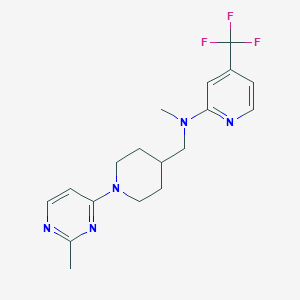 molecular formula C18H22F3N5 B2707140 N-Methyl-N-[[1-(2-methylpyrimidin-4-yl)piperidin-4-yl]methyl]-4-(trifluoromethyl)pyridin-2-amine CAS No. 2415534-38-0