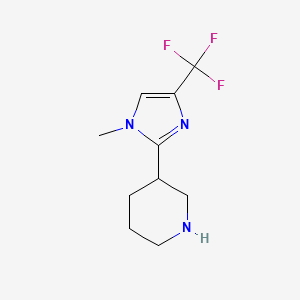 molecular formula C10H14F3N3 B2707143 3-[1-甲基-4-(三氟甲基)-1H-咪唑-2-基]哌啶 CAS No. 1864060-59-2