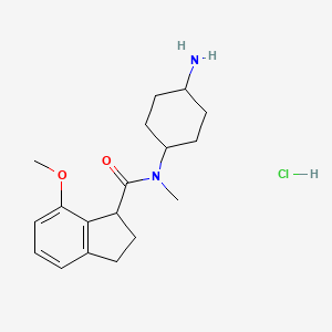 molecular formula C18H27ClN2O2 B2707173 N-(4-氨基环己基)-7-甲氧基-N-甲基-2,3-二氢-1H-茚烯-1-甲酰胺；盐酸盐 CAS No. 2418718-36-0