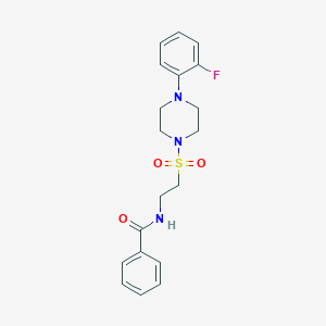molecular formula C19H22FN3O3S B2707175 N-[2-[4-(2-氟苯基)哌嗪-1-基]磺酰乙基]苯甲酰胺 CAS No. 899996-99-7