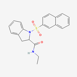 molecular formula C21H20N2O3S B2707178 N-ethyl-1-(naphthalen-2-ylsulfonyl)indoline-2-carboxamide CAS No. 1097202-38-4