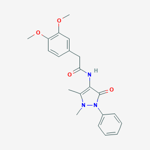 molecular formula C21H23N3O4 B270718 2-(3,4-dimethoxyphenyl)-N-(1,5-dimethyl-3-oxo-2-phenyl-2,3-dihydro-1H-pyrazol-4-yl)acetamide 