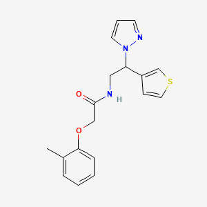molecular formula C18H19N3O2S B2707188 N-(2-(1H-pyrazol-1-yl)-2-(thiophen-3-yl)ethyl)-2-(o-tolyloxy)acetamide CAS No. 2034595-55-4