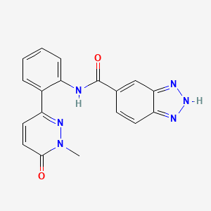 molecular formula C18H14N6O2 B2707203 N-(2-(1-methyl-6-oxo-1,6-dihydropyridazin-3-yl)phenyl)-1H-benzo[d][1,2,3]triazole-5-carboxamide CAS No. 1448077-62-0