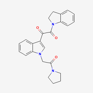 molecular formula C24H23N3O3 B2707204 1-(吲哚-1-基)-2-(1-(2-氧代-2-(吡咯烷-1-基)乙基)-1H-吲哚-3-基)乙烷-1,2-二酮 CAS No. 887225-00-5