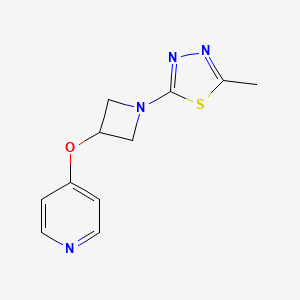 molecular formula C11H12N4OS B2707213 2-Methyl-5-(3-pyridin-4-yloxyazetidin-1-yl)-1,3,4-thiadiazole CAS No. 2415629-76-2