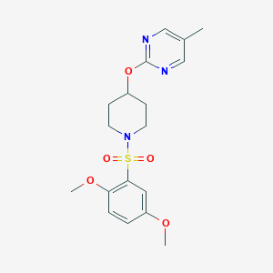 molecular formula C18H23N3O5S B2707215 2-[1-(2,5-Dimethoxyphenyl)sulfonylpiperidin-4-yl]oxy-5-methylpyrimidine CAS No. 2380080-92-0