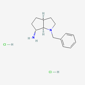 (3As,6R,6aR)-1-benzyl-3,3a,4,5,6,6a-hexahydro-2H-cyclopenta[b]pyrrol-6-amine;dihydrochloride