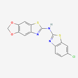 molecular formula C15H8ClN3O2S2 B2707239 N-(6-氯-1,3-苯并噻唑-2-基)-[1,3]二氧杂环[4,5-f][1,3]苯并噻唑-6-胺 CAS No. 862976-58-7