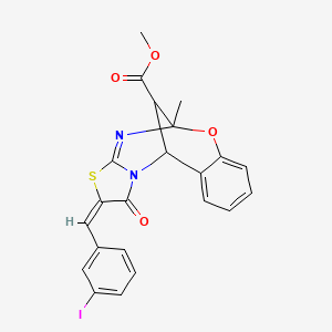 (E)-methyl 2-(3-iodobenzylidene)-5-methyl-1-oxo-1,2,5,11-tetrahydro-5,11-methanobenzo[g]thiazolo[2,3-d][1,3,5]oxadiazocine-13-carboxylate