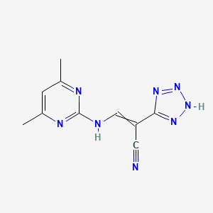 molecular formula C10H10N8 B2707269 2-(2H-2,3,4,5-Tetraazolyl)-3-((4,6-dimethylpyrimidin-2-YL)amino)prop-2-enenitrile CAS No. 1025579-62-7
