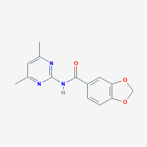 molecular formula C14H13N3O3 B270727 N-(4,6-dimethyl-2-pyrimidinyl)-1,3-benzodioxole-5-carboxamide 