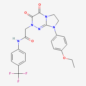 molecular formula C22H20F3N5O4 B2707272 2-(8-(4-ethoxyphenyl)-3,4-dioxo-3,4,7,8-tetrahydroimidazo[2,1-c][1,2,4]triazin-2(6H)-yl)-N-(4-(trifluoromethyl)phenyl)acetamide CAS No. 941936-26-1