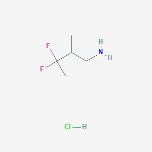 molecular formula C5H12ClF2N B2707277 3,3-Difluoro-2-methylbutan-1-amine;hydrochloride CAS No. 2375269-14-8