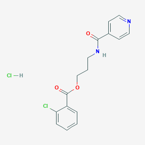 molecular formula C16H16Cl2N2O3 B2707321 3-(Isonicotinamido)propyl 2-chlorobenzoate hydrochloride CAS No. 1219154-39-8