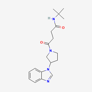 molecular formula C19H26N4O2 B2707353 4-(3-(1H-benzo[d]imidazol-1-yl)pyrrolidin-1-yl)-N-(tert-butyl)-4-oxobutanamide CAS No. 2034559-79-8