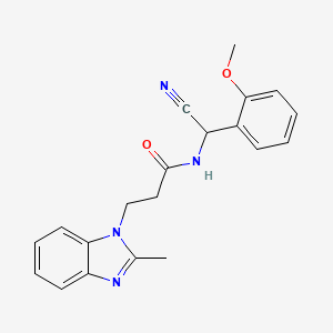 molecular formula C20H20N4O2 B2707364 N-[Cyano-(2-methoxyphenyl)methyl]-3-(2-methylbenzimidazol-1-yl)propanamide CAS No. 1645419-16-4