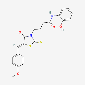 (Z)-N-(2-hydroxyphenyl)-4-(5-(4-methoxybenzylidene)-4-oxo-2-thioxothiazolidin-3-yl)butanamide