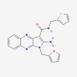 B2707407 2-amino-1-(furan-2-ylmethyl)-N-(thiophen-2-ylmethyl)-1H-pyrrolo[2,3-b]quinoxaline-3-carboxamide CAS No. 843632-46-2
