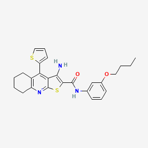 3-amino-N-(3-butoxyphenyl)-4-(thiophen-2-yl)-5,6,7,8-tetrahydrothieno[2,3-b]quinoline-2-carboxamide