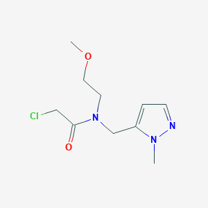 molecular formula C10H16ClN3O2 B2707456 2-Chloro-N-(2-methoxyethyl)-N-[(2-methylpyrazol-3-yl)methyl]acetamide CAS No. 2411300-07-5