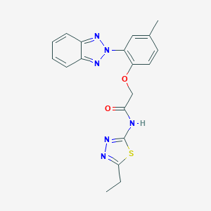 molecular formula C19H18N6O2S B270746 2-[2-(2H-1,2,3-benzotriazol-2-yl)-4-methylphenoxy]-N-(5-ethyl-1,3,4-thiadiazol-2-yl)acetamide 