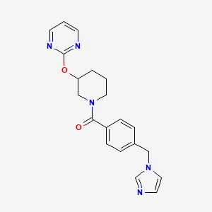 molecular formula C20H21N5O2 B2707469 (4-((1H-imidazol-1-yl)methyl)phenyl)(3-(pyrimidin-2-yloxy)piperidin-1-yl)methanone CAS No. 2034434-58-5