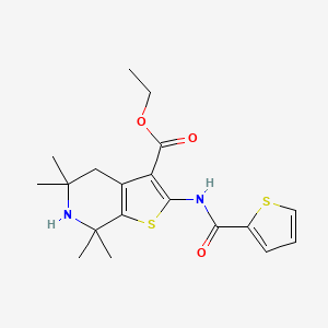 Ethyl 5,5,7,7-tetramethyl-2-(thiophene-2-carbonylamino)-4,6-dihydrothieno[2,3-c]pyridine-3-carboxylate