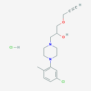 molecular formula C17H24Cl2N2O2 B2707481 1-(4-(5-Chloro-2-methylphenyl)piperazin-1-yl)-3-(prop-2-yn-1-yloxy)propan-2-ol hydrochloride CAS No. 1185104-75-9