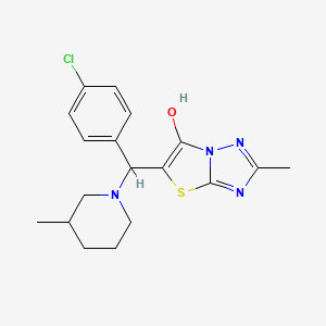 molecular formula C18H21ClN4OS B2707486 5-((4-氯苯基)(3-甲基哌啶-1-基)甲基)-2-甲基噻唑并[3,2-b][1,2,4]嘧啶-6-醇 CAS No. 369367-03-3