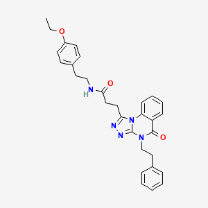 molecular formula C30H31N5O3 B2707489 N-(4-乙氧苯乙基)-3-(5-氧代-4-苯乙基-4,5-二氢-[1,2,4]嘧啶并[4,3-a]喹唑-1-基)丙酰胺 CAS No. 902970-28-9