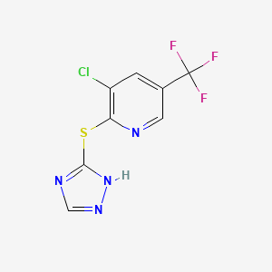 molecular formula C8H4ClF3N4S B2707504 3-chloro-2-(1H-1,2,4-triazol-3-ylsulfanyl)-5-(trifluoromethyl)pyridine CAS No. 123822-41-3