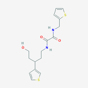 molecular formula C16H20N2O3S2 B2707508 N-[5-hydroxy-3-(thiophen-3-yl)pentyl]-N'-[(thiophen-2-yl)methyl]ethanediamide CAS No. 2097866-00-5