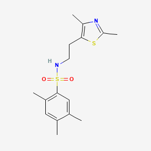 molecular formula C16H22N2O2S2 B2707511 N-(2-(2,4-二甲基噻唑-5-基)乙基)-2,4,5-三甲基苯磺酰胺 CAS No. 873002-98-3