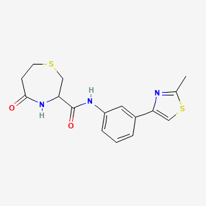 molecular formula C16H17N3O2S2 B2707514 N-(3-(2-methylthiazol-4-yl)phenyl)-5-oxo-1,4-thiazepane-3-carboxamide CAS No. 1396554-81-6