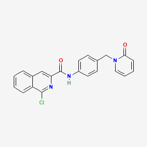 molecular formula C22H16ClN3O2 B2707520 1-chloro-N-{4-[(2-oxo-1,2-dihydropyridin-1-yl)methyl]phenyl}isoquinoline-3-carboxamide CAS No. 1424517-54-3