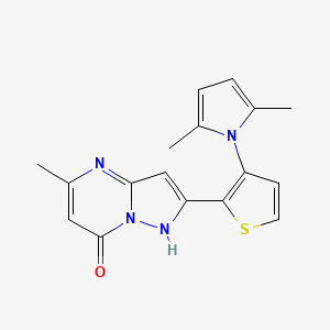 molecular formula C17H16N4OS B2707528 2-[3-(2,5-二甲基-1H-吡咯-1-基)-2-噻吩基]-5-甲基吡唑并[1,5-a]嘧啶-7-醇 CAS No. 478259-05-1