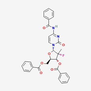 molecular formula C31H26FN3O7 B2707529 (2R,3R,4R,5S)-5-(4-benzamido-2-oxopyrimidin-1(2H)-yl)-2-((benzoyloxy)methyl)-4-fluoro-4-methyltetrahydrofuran-3-yl benzoate CAS No. 874638-94-5